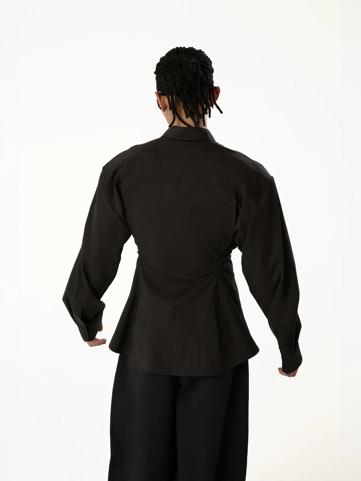 Crosswrap Sculpted Waist Poplin Shirt