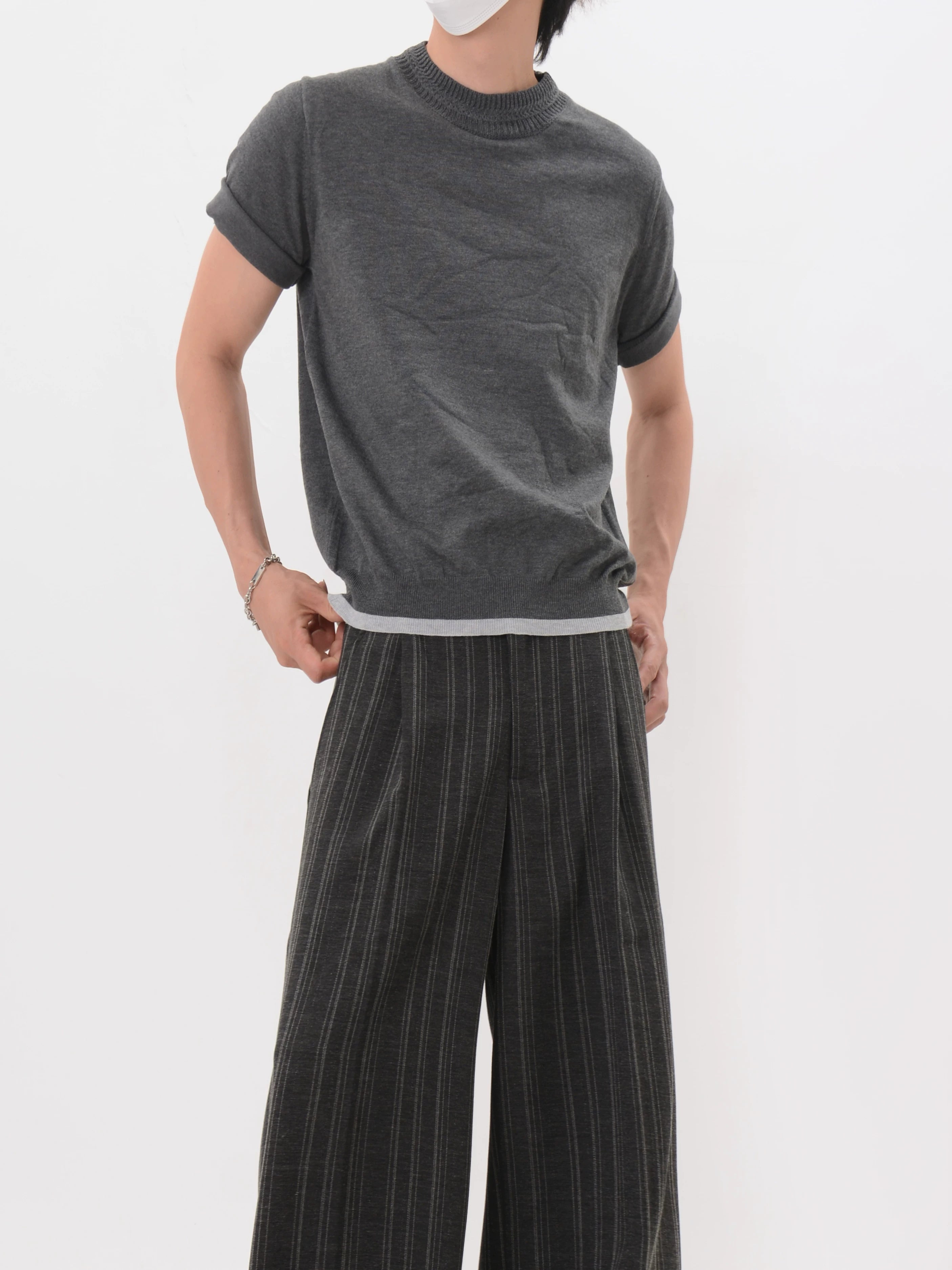 Heather Mock Knit Tee