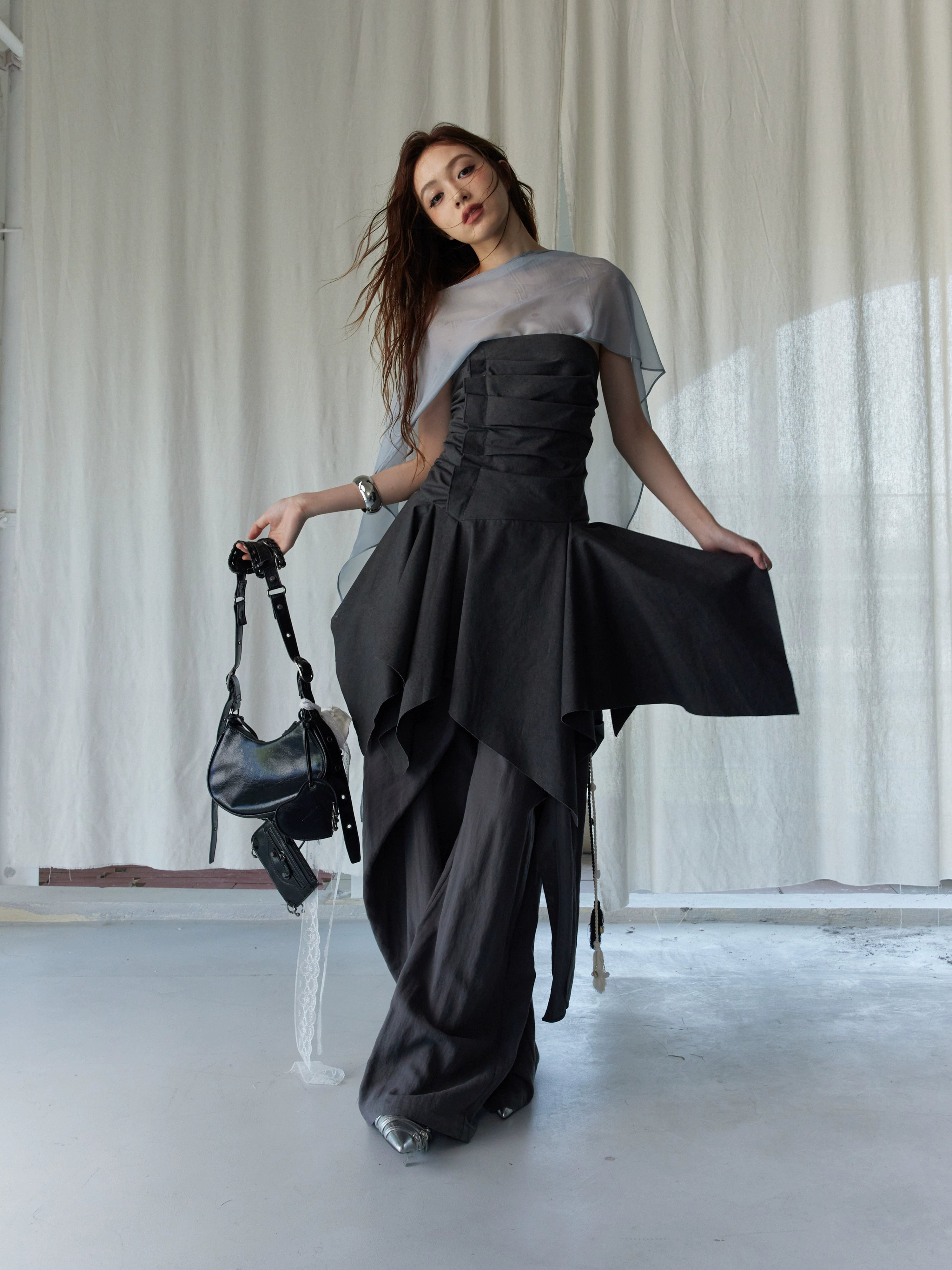Draped Asymmetric Tops