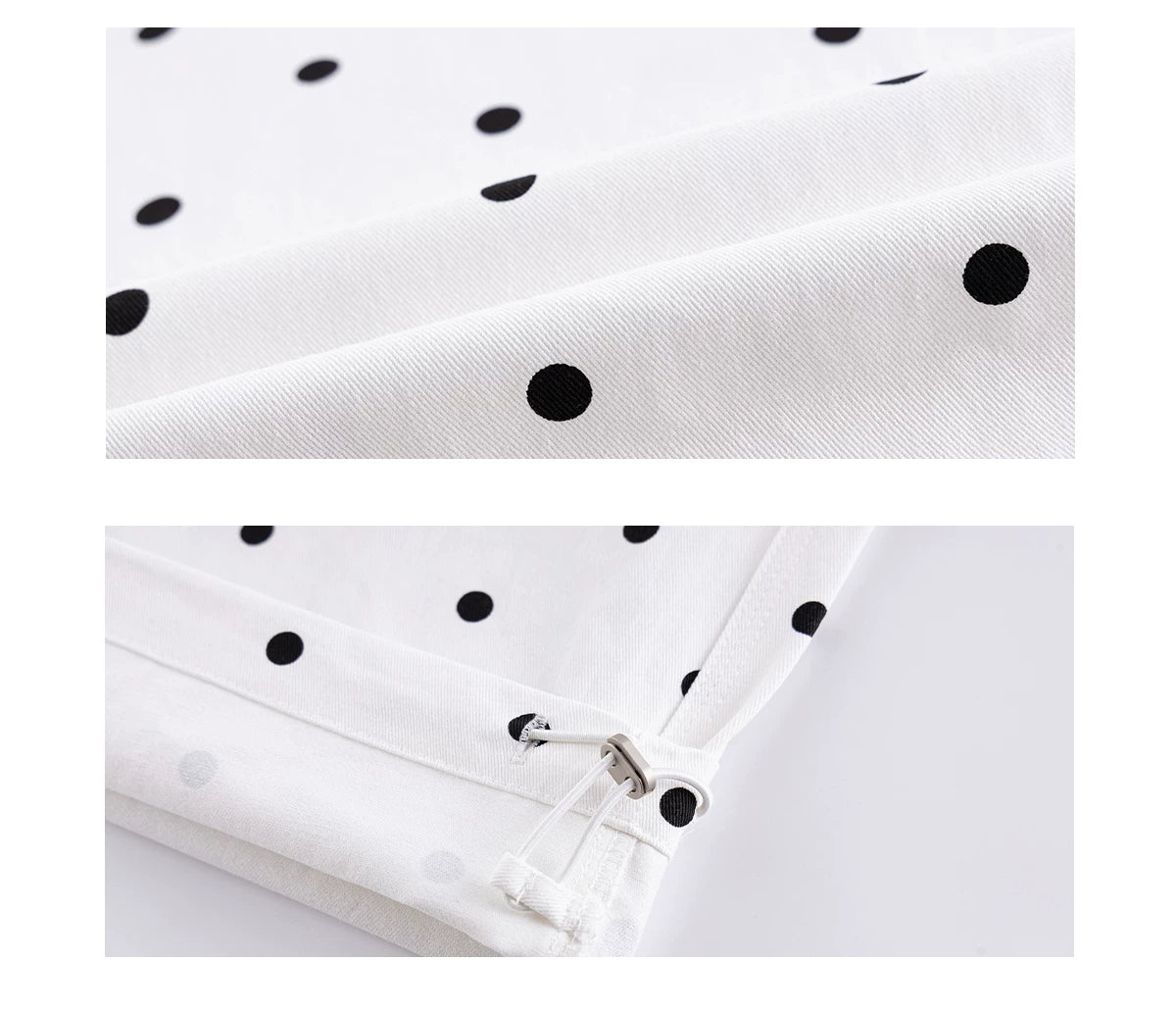 Polka Dot Drawstring Wide Leg Pants