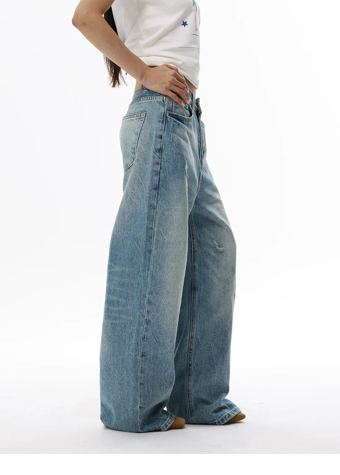 Seafoam Fade Arc Balloon Jeans