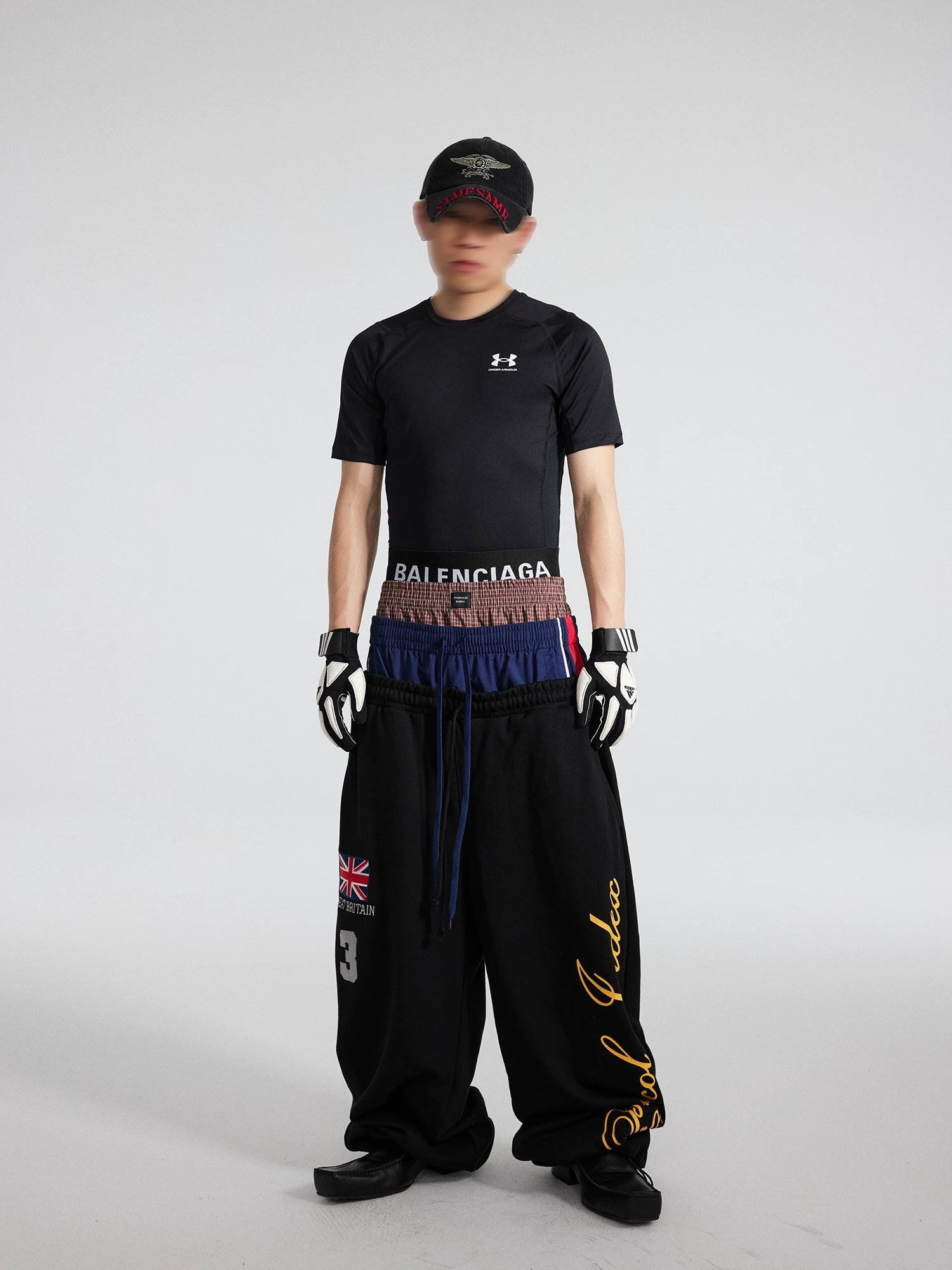 Union Stack Triple-Waist Track Flares