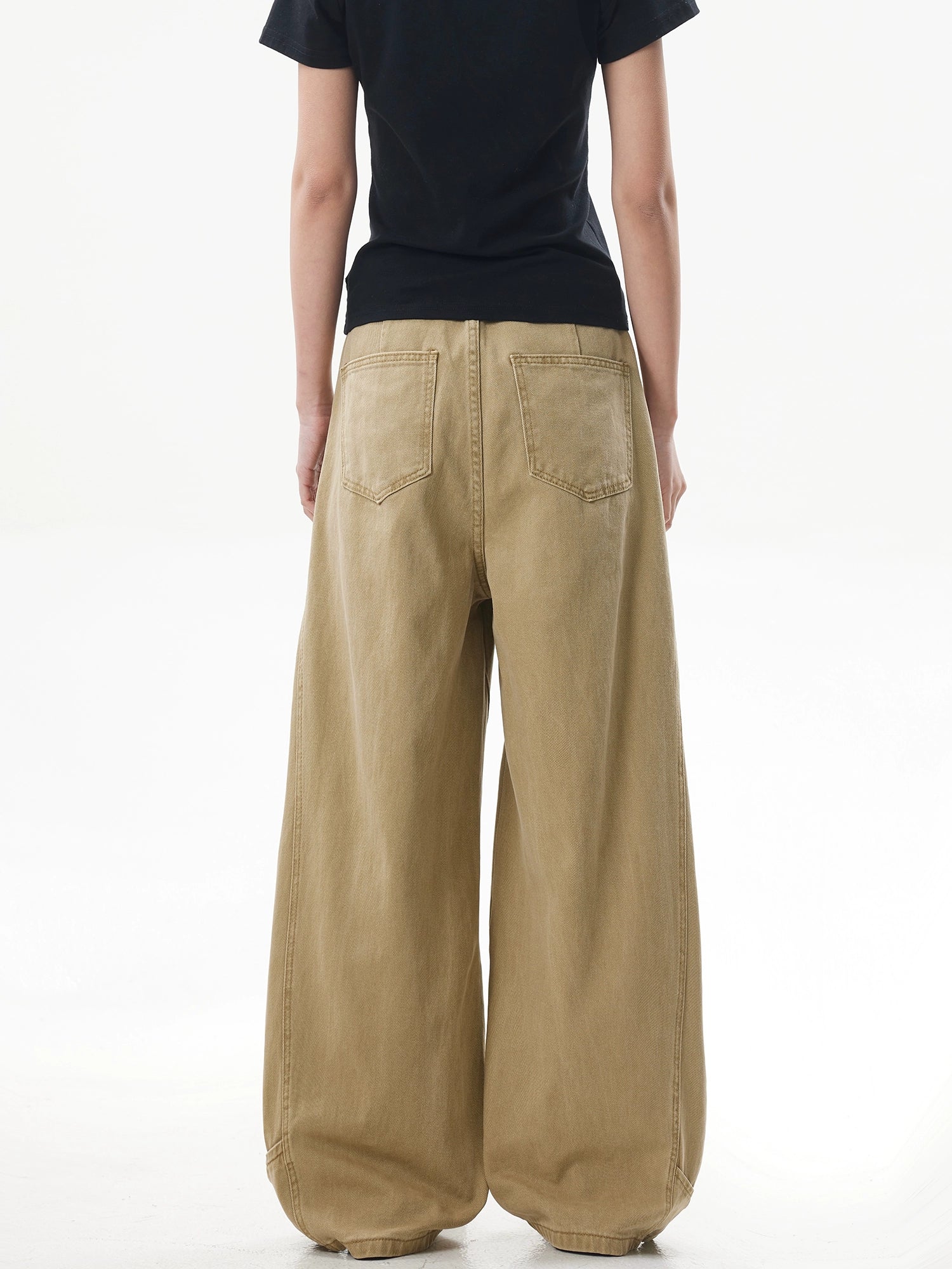 Khaki Wide Leg Street Pants