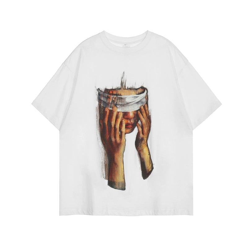Oversized Artistic Face Print Tee
