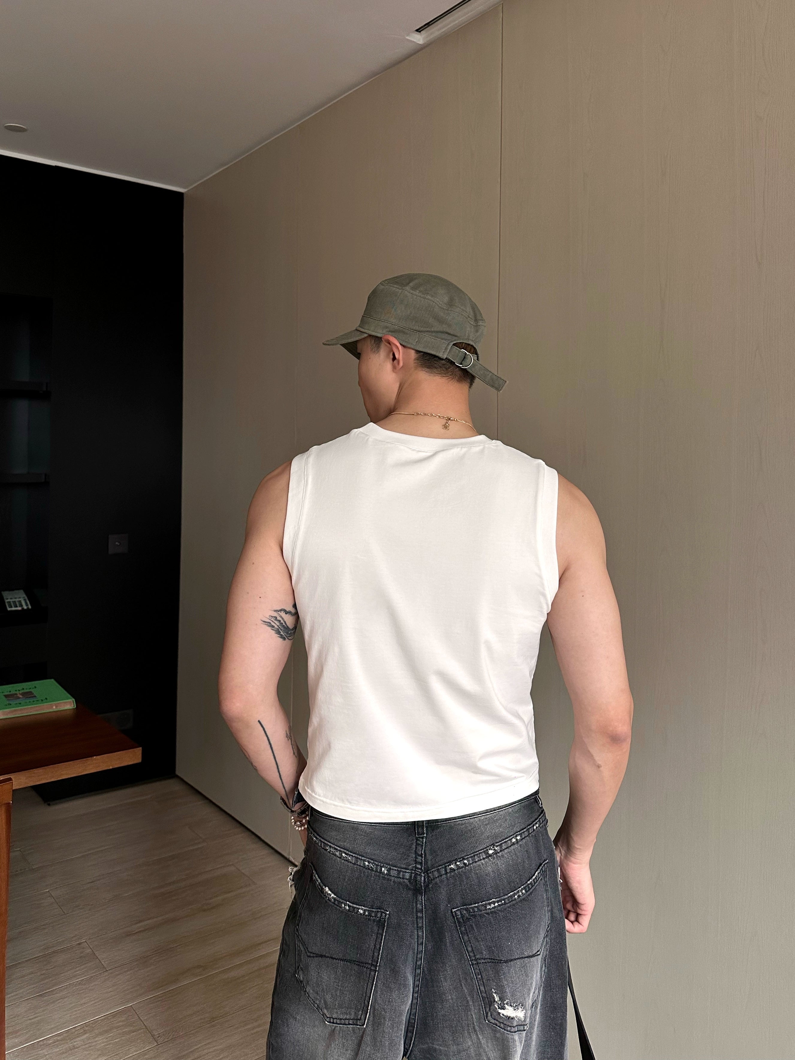 Classic White Cotton Tank Top Basic