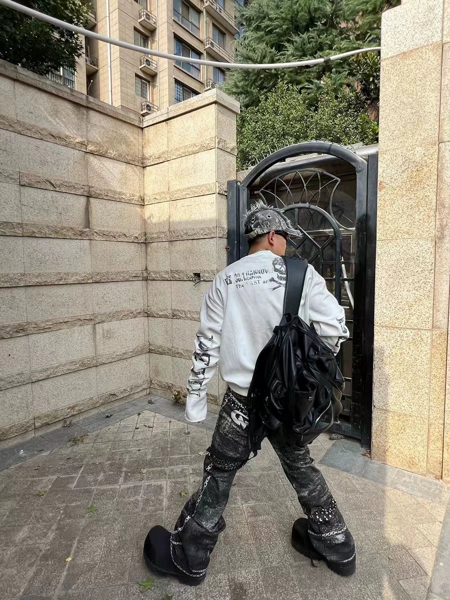 Bonewhite 07 Skull Broadcast Crewneck