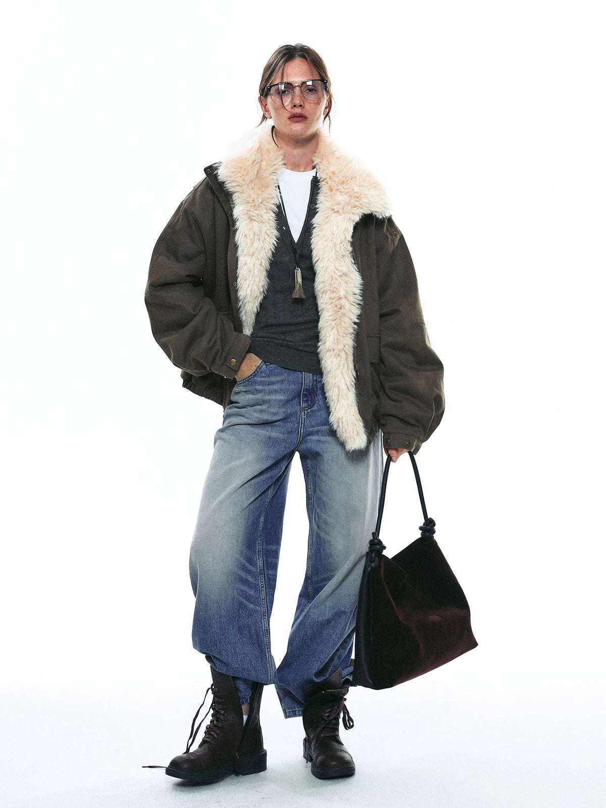Prairie Haven Shearling Utility Jacket