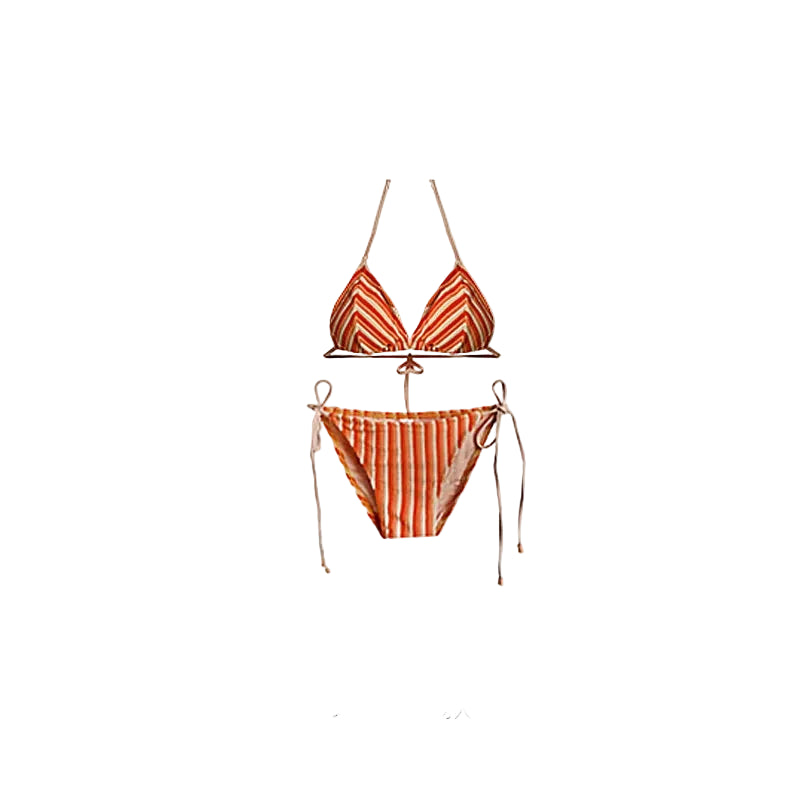 Citrus Stripe Wrap Bikini Set
