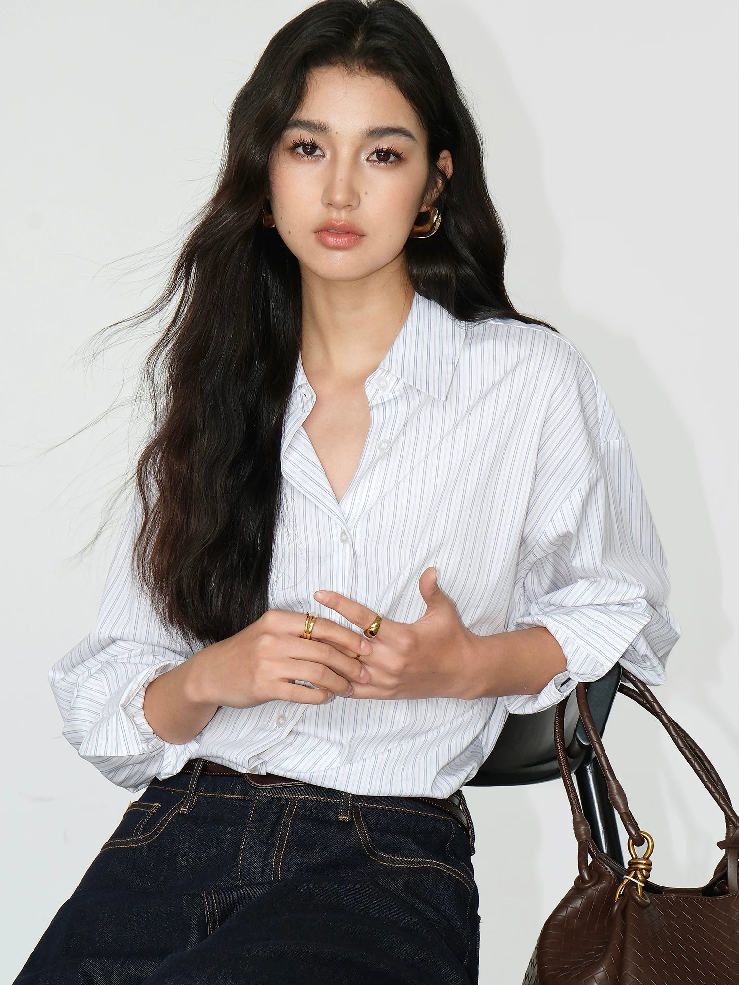 Relaxed Cotton Button Front Shirt