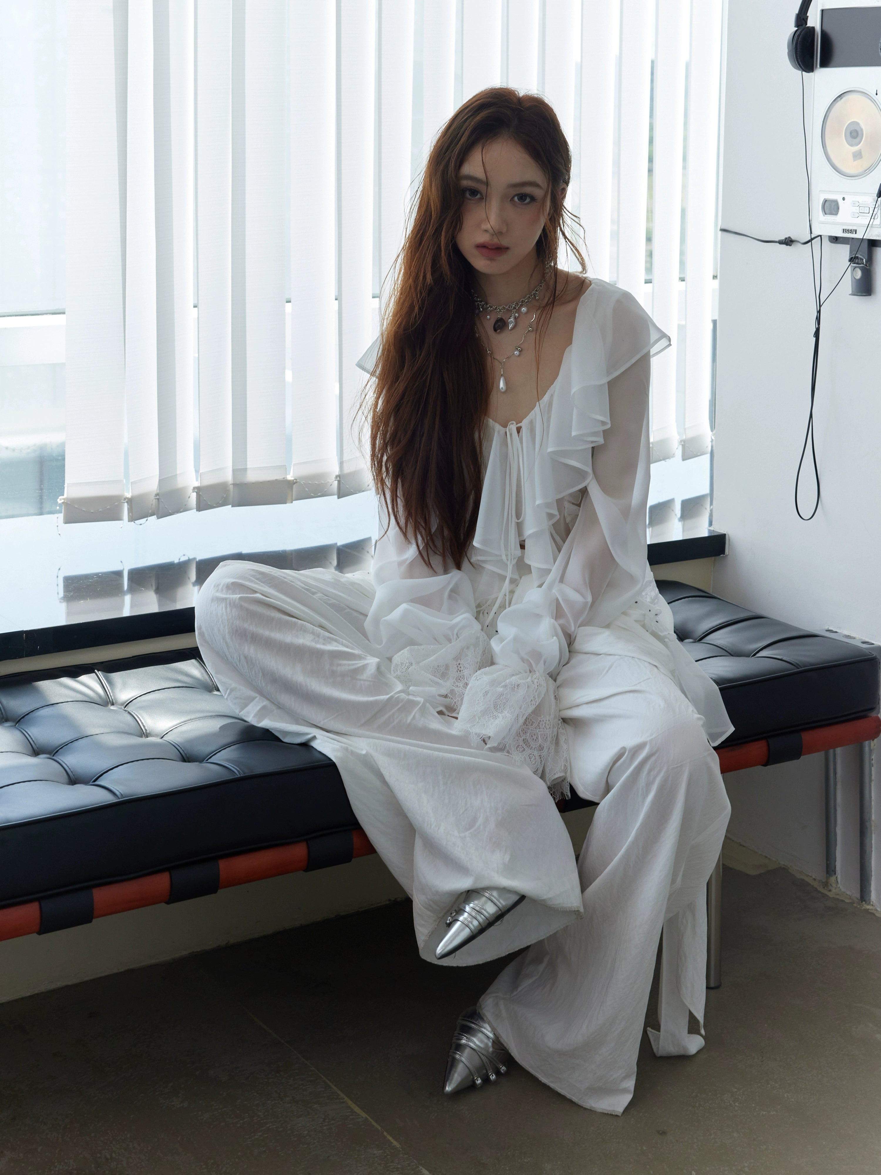 Ruffled White Off-Shoulder Romantic Blouse