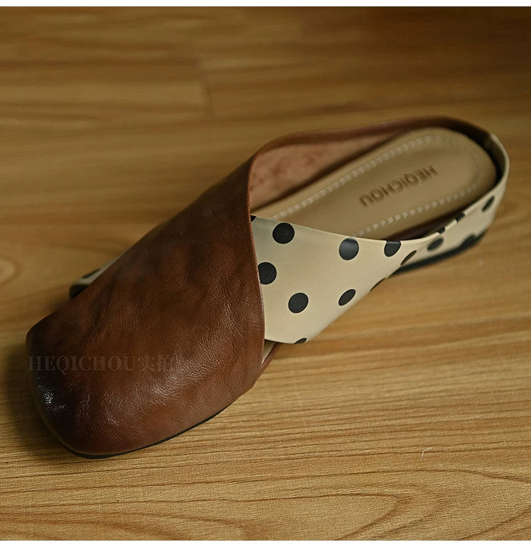 Mirelle Polka-Dot Cross Strap Sandals