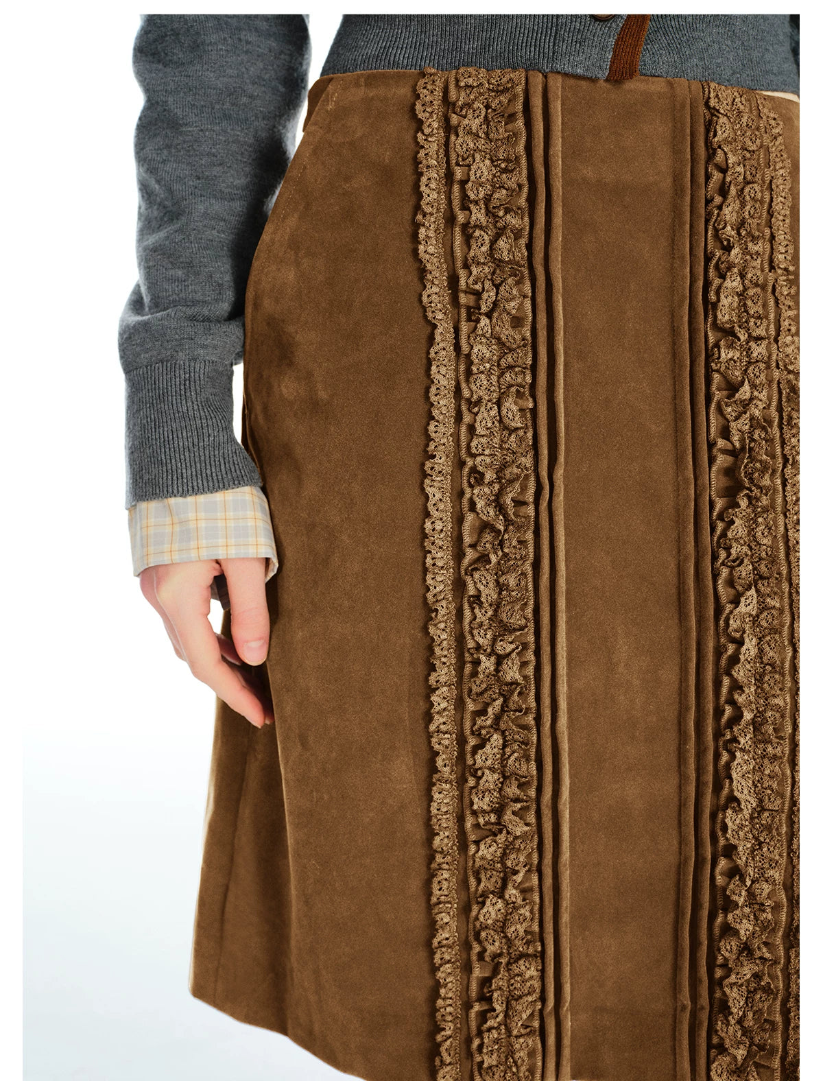 Caramel Lace Carriage Midi Skirt