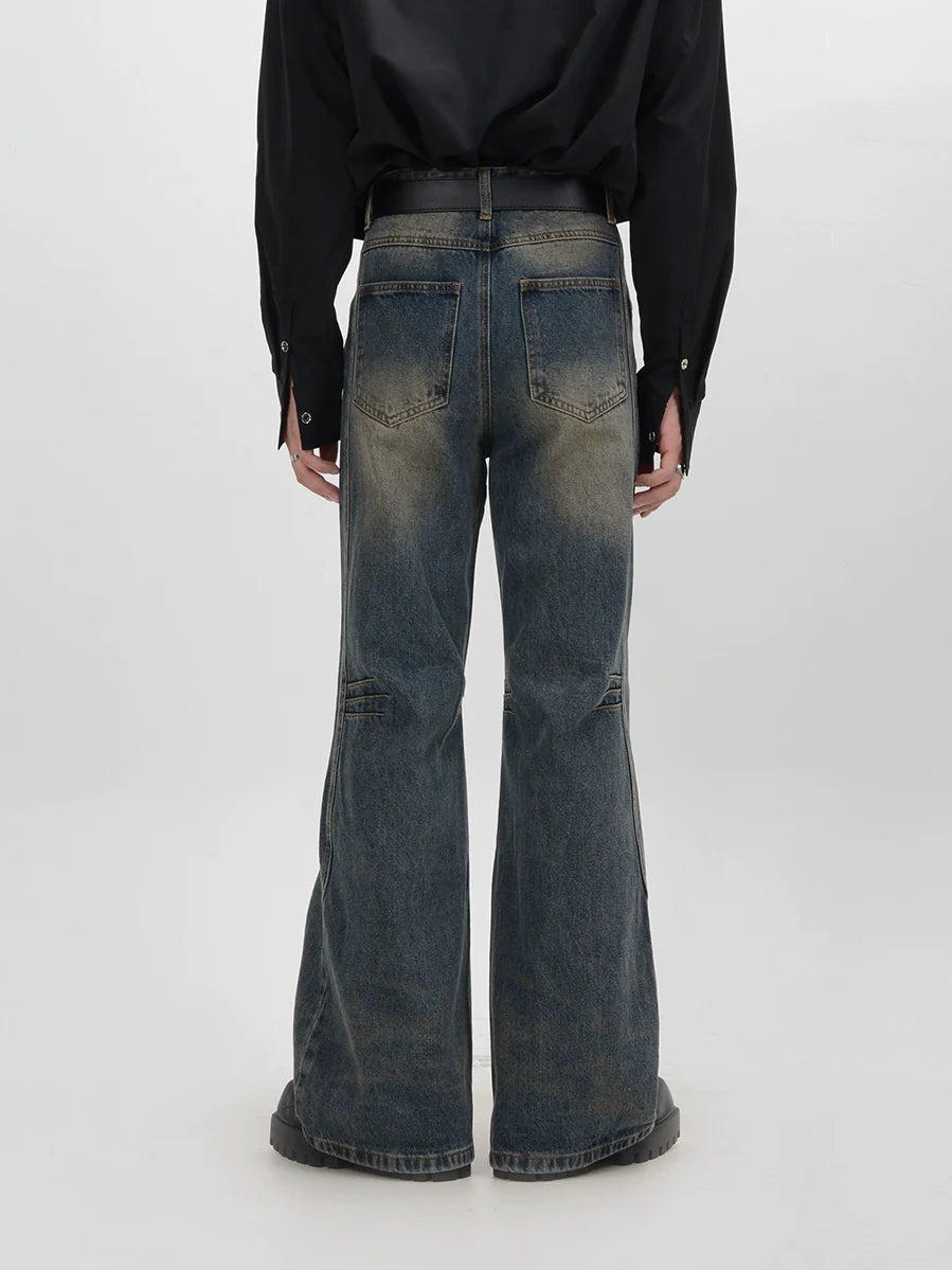 Washed Micro Flare Jeans
