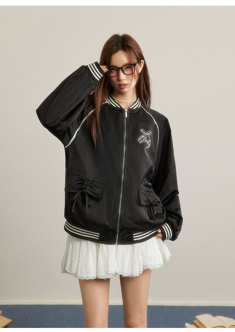 American-style Black Baseball Jacket