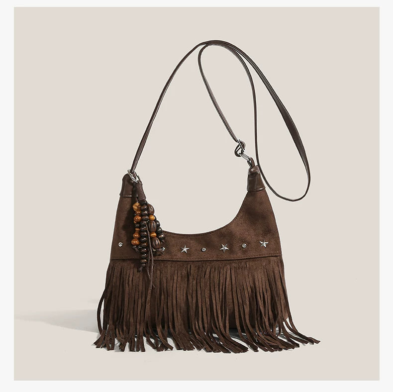 Desert Star Fringe Beaded Hobo