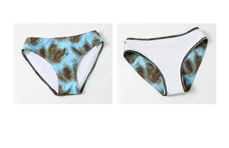 Glacier Drift Cutout Ruched Mini Swim Set