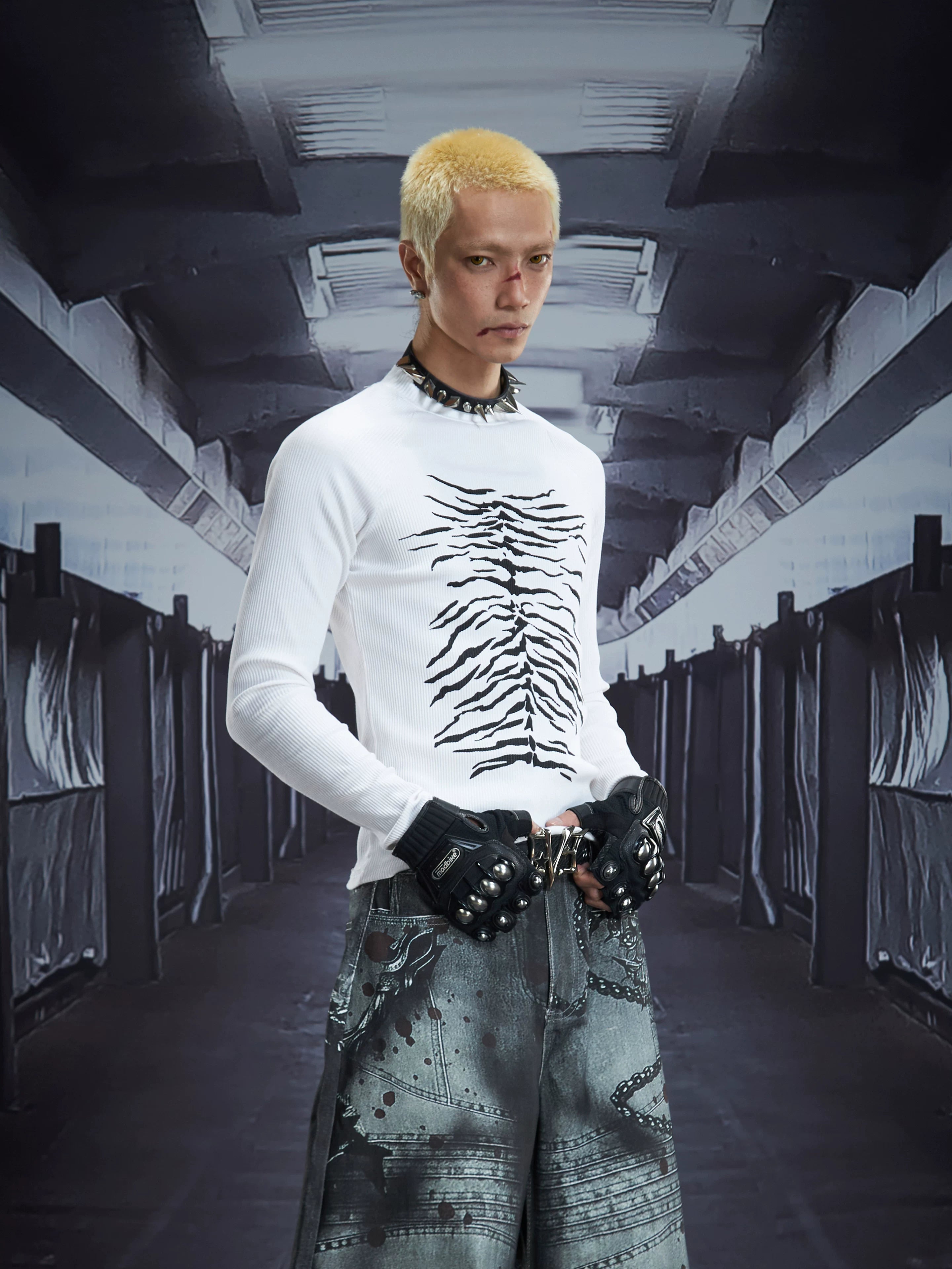 Spinewave Distortion Ribbed Longsleeve