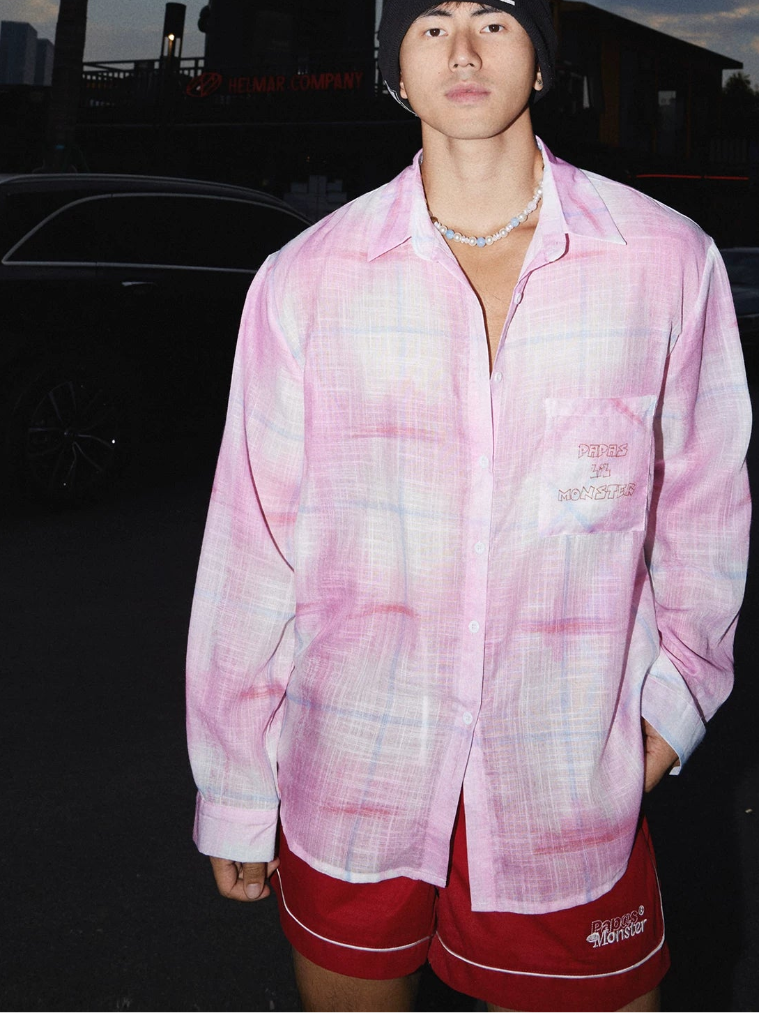 Cotton Candy Haze Sheer Plaid Shirt
