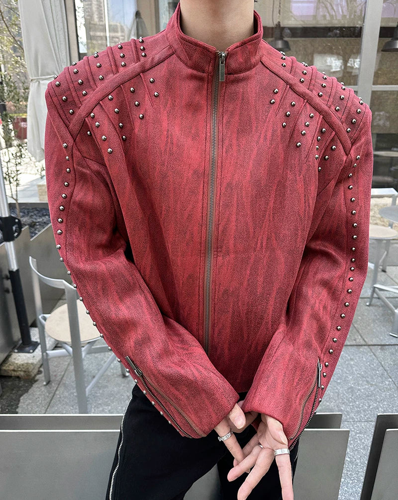 Shrapnel Studded Zip Jacket