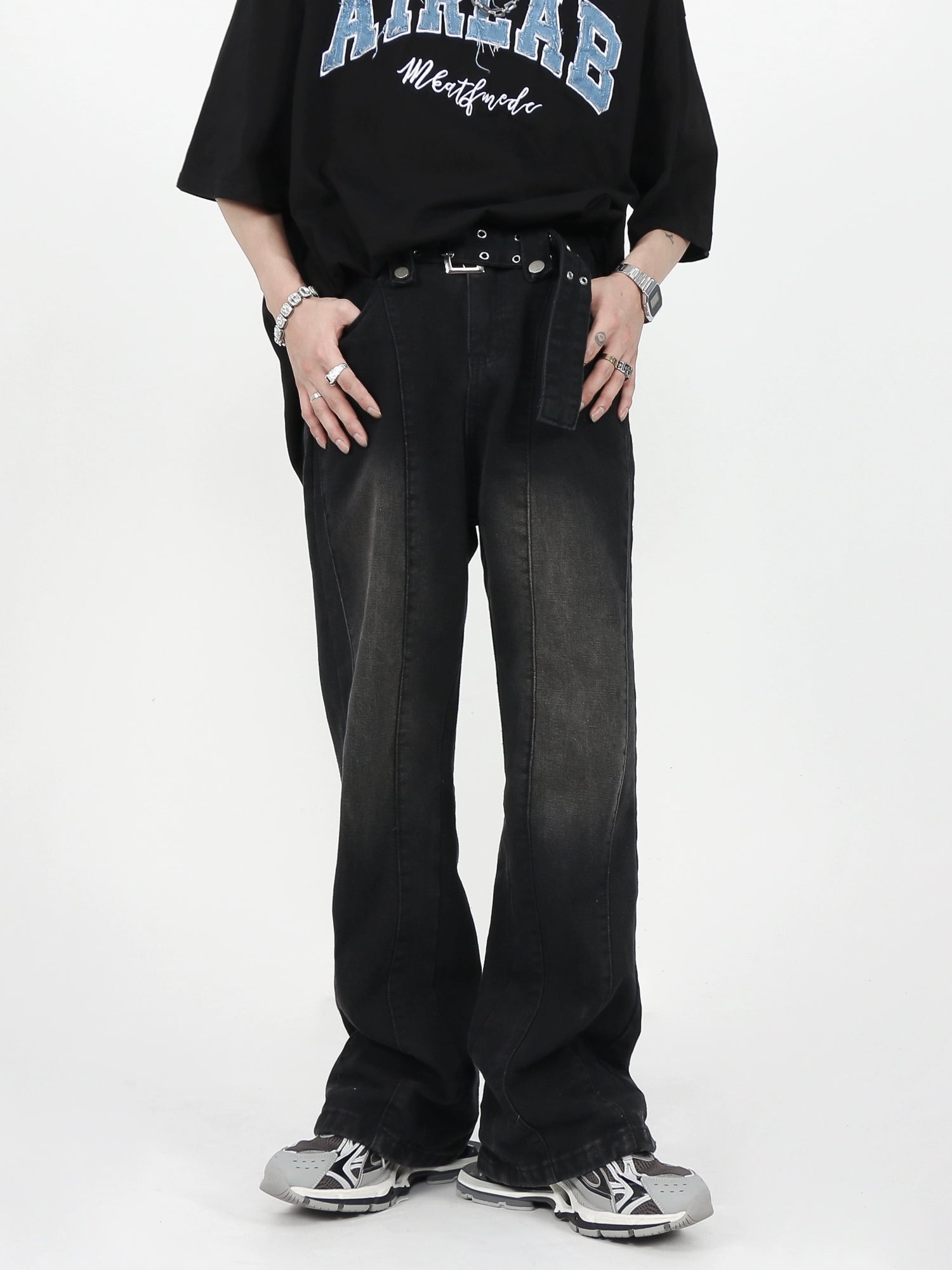 Shadow Fade Track Denim Pants