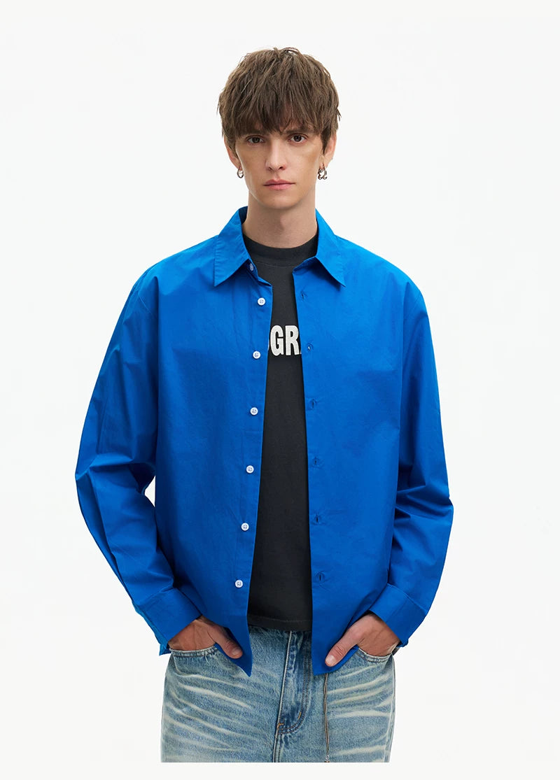 Cobalt Rush Oversize Poplin Shirt