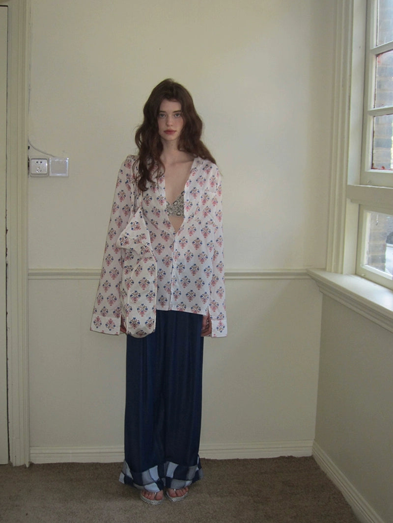 Embroidered Sheer Kimono Cardigan