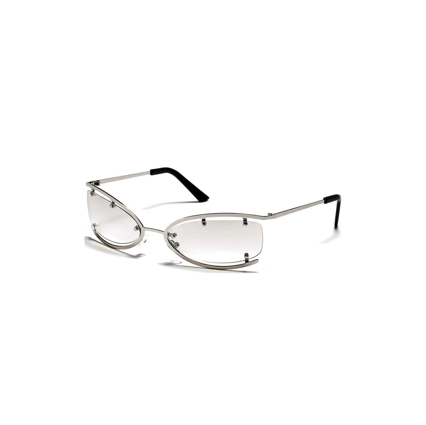 Exposed-Screw Open-Rim Metal Sunglasses - view 2