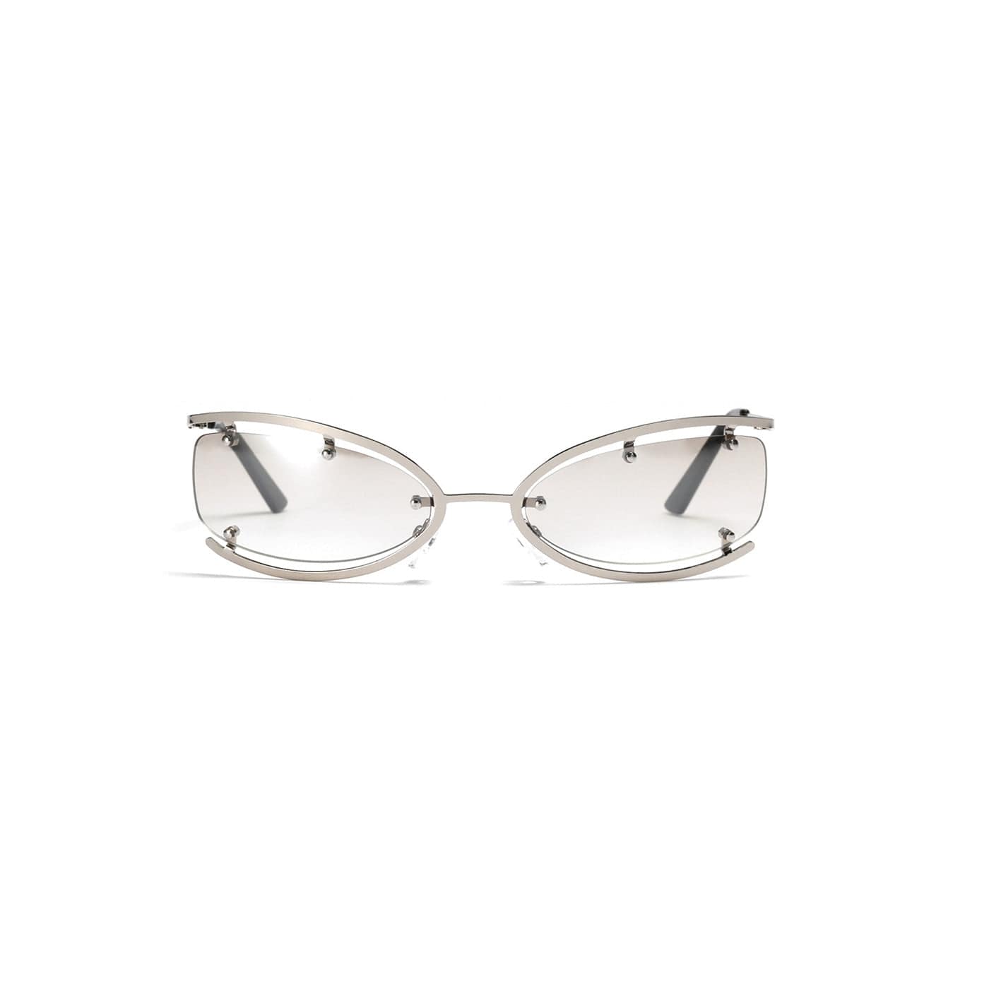 Exposed-Screw Open-Rim Metal Sunglasses - view 11