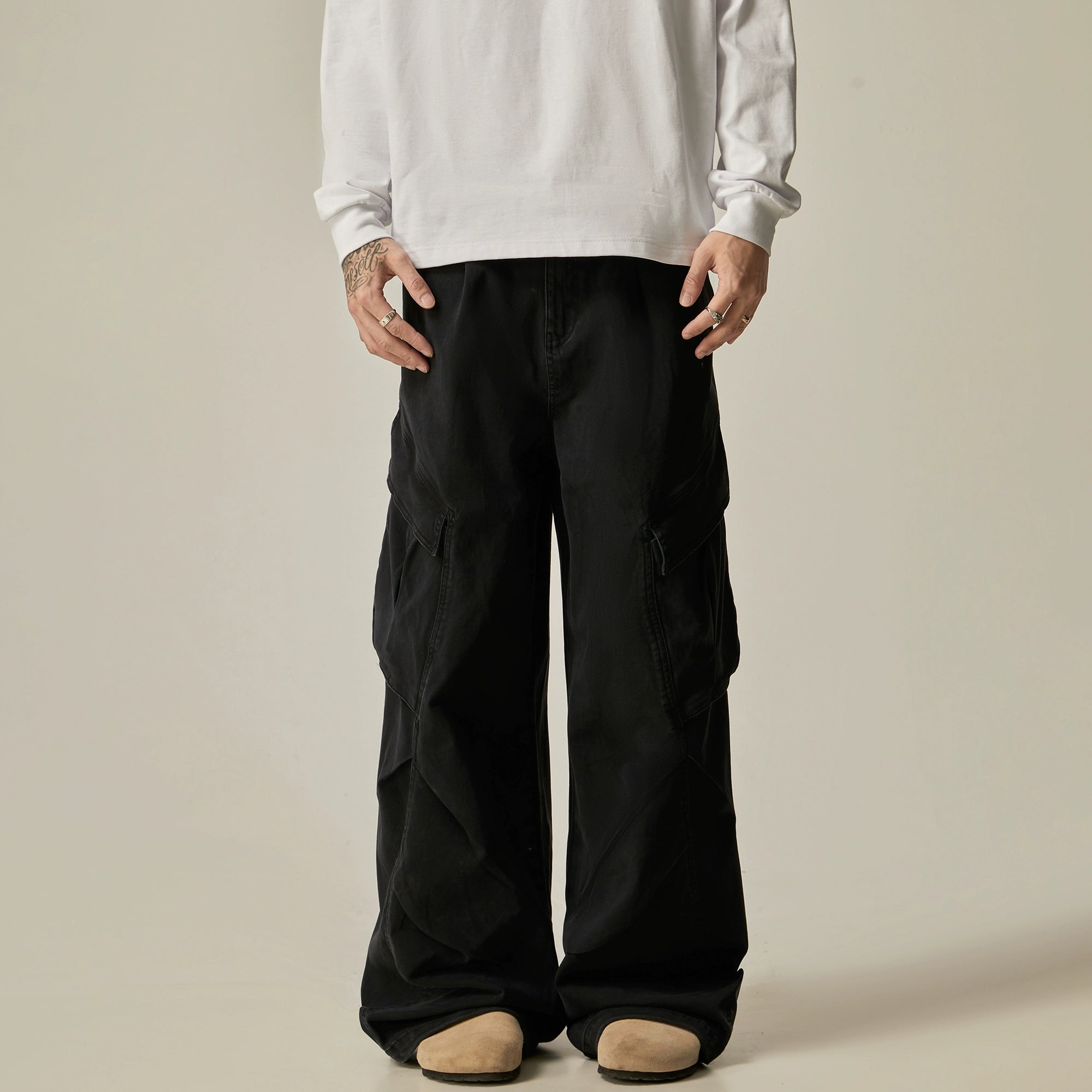 Olive Wide Leg Combat Pants