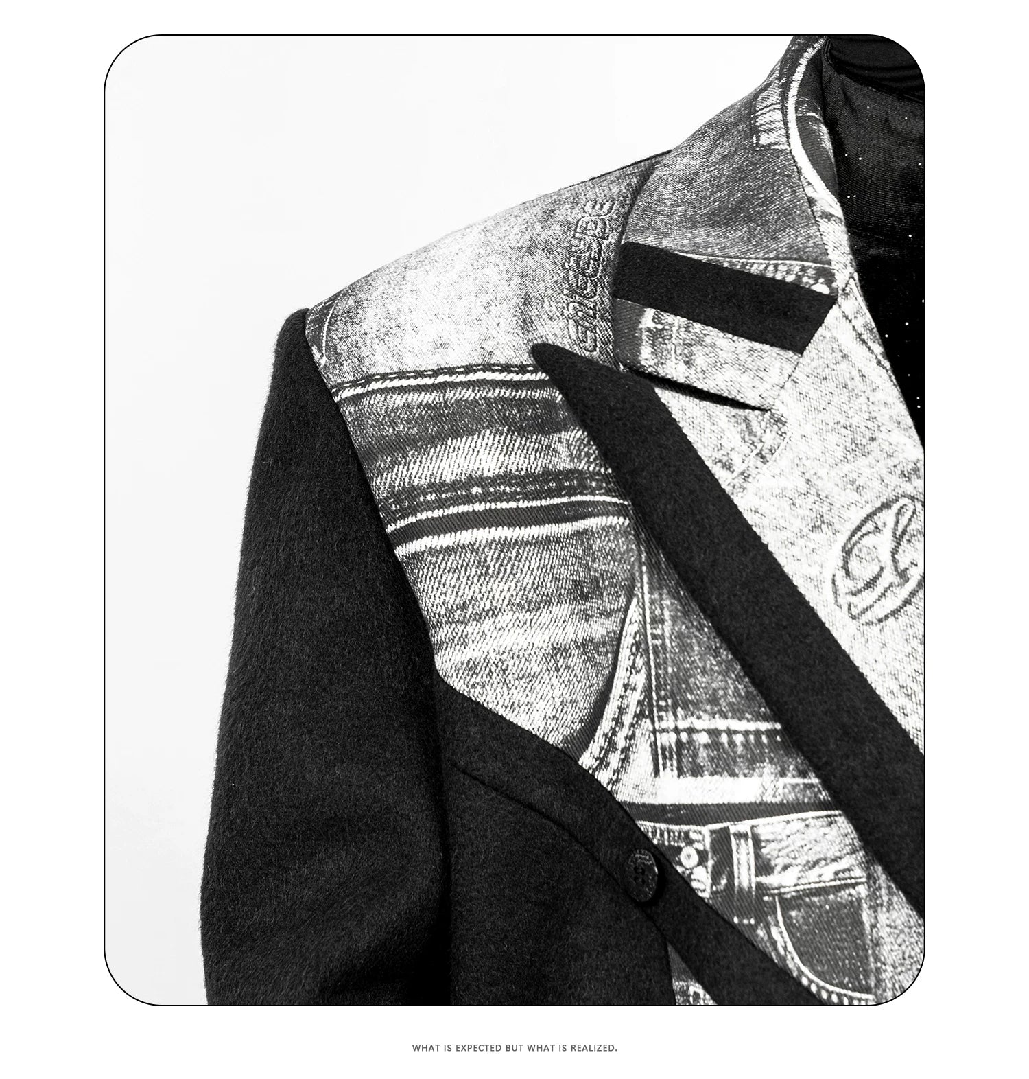 Monochrome Relic Spliced Denim Panel Overcoat
