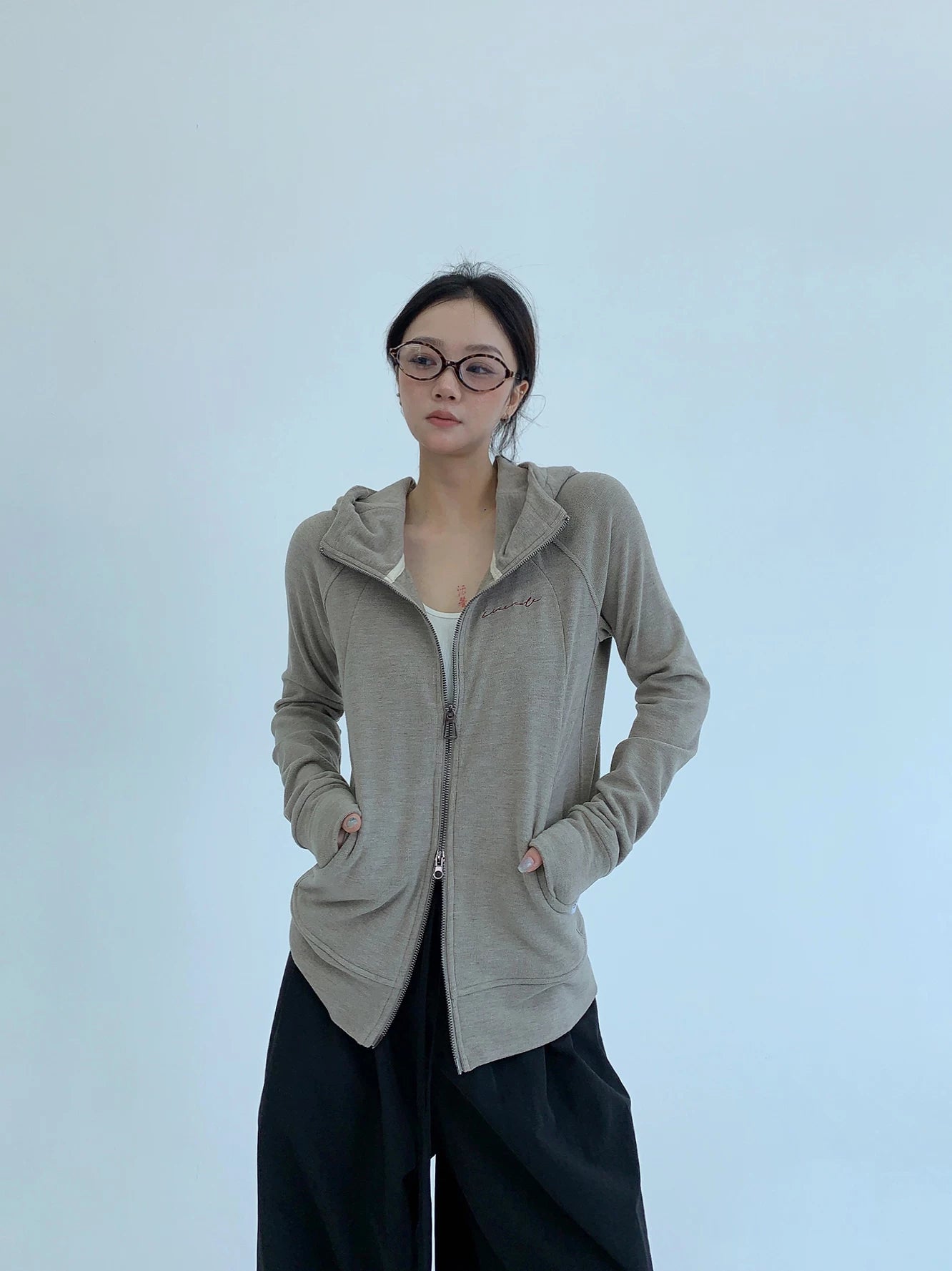 Mushroom Script Zip Hoodie