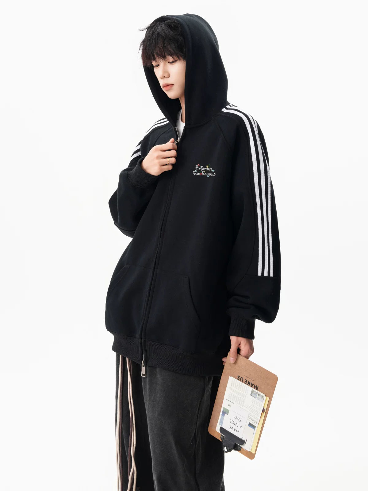 Triple Track Heather Zip Hoodie