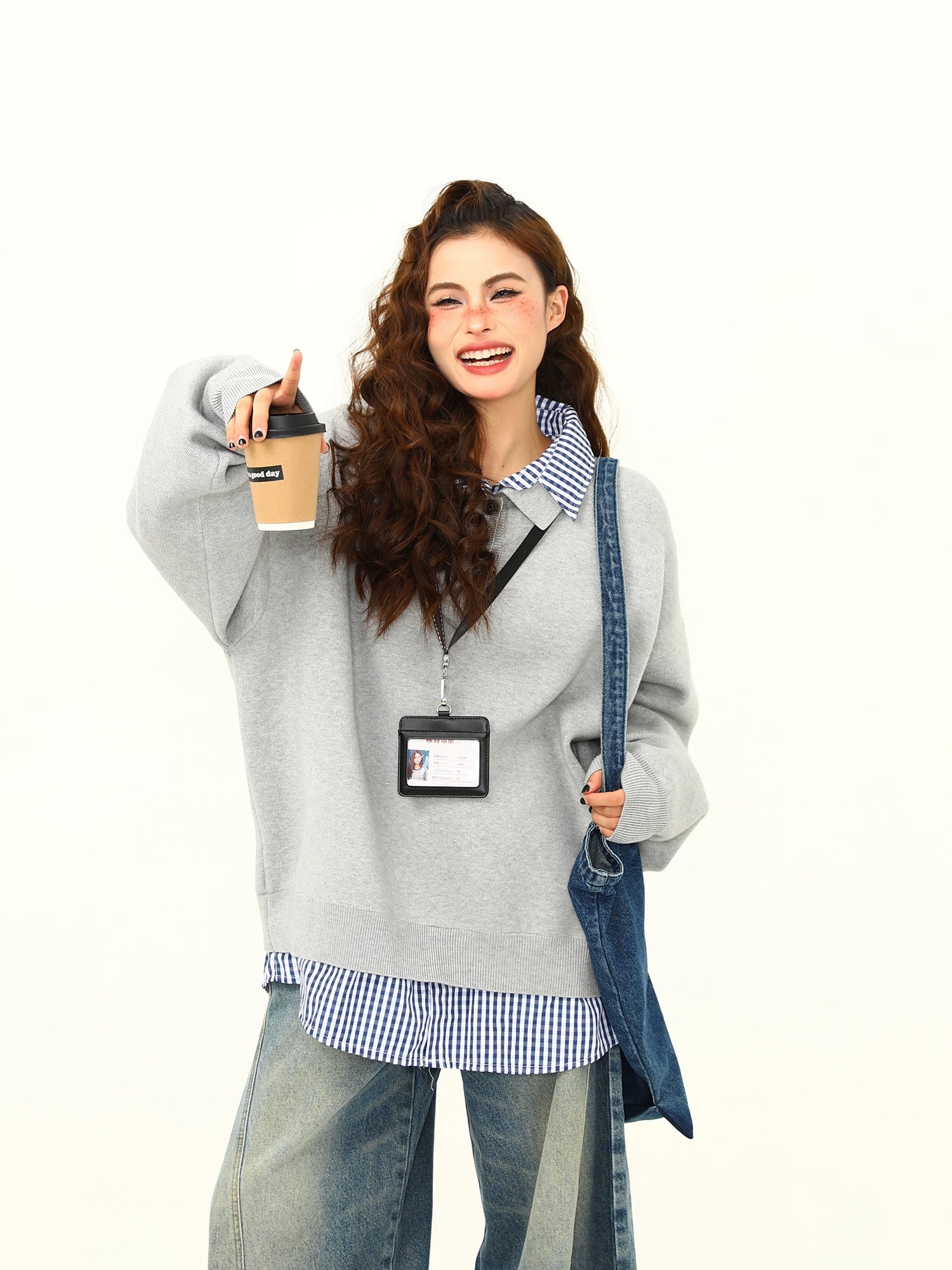 Cloudy Day Oversized Polo Sweater