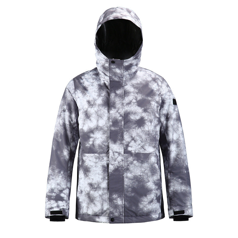 Graphic Print Hooded Snowboard Jacket