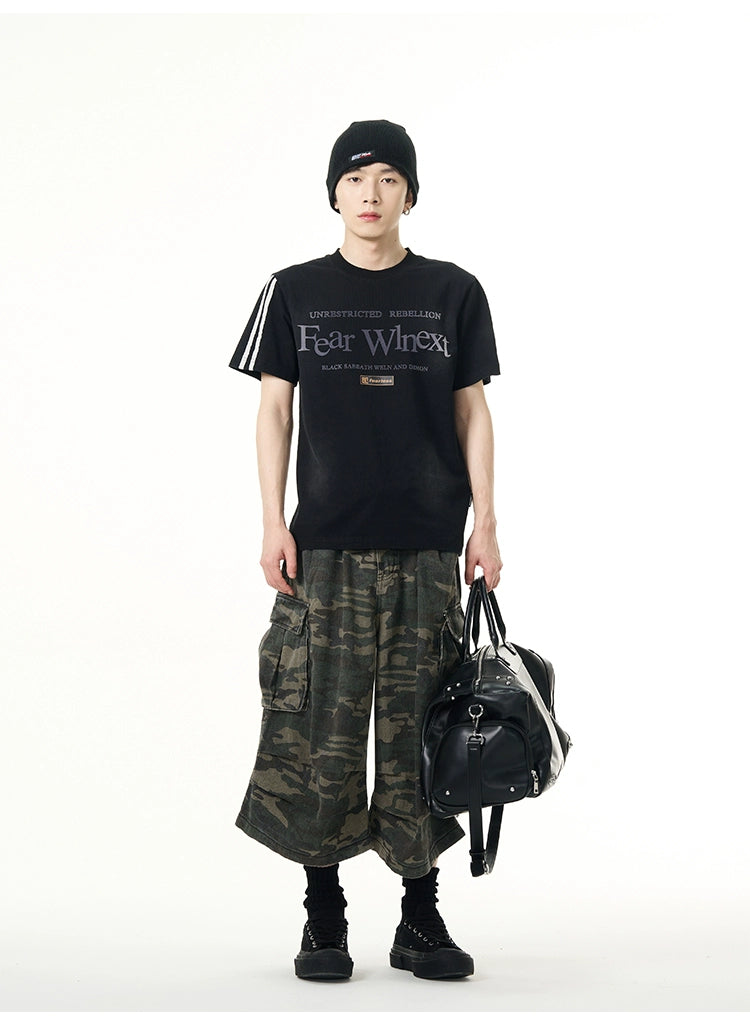 Sporty Sleeves Graphic Oversized T-Shirt