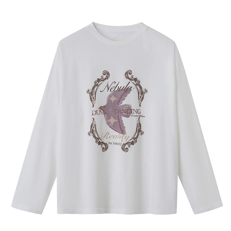 Vintage Graphic Print Layered Sweater