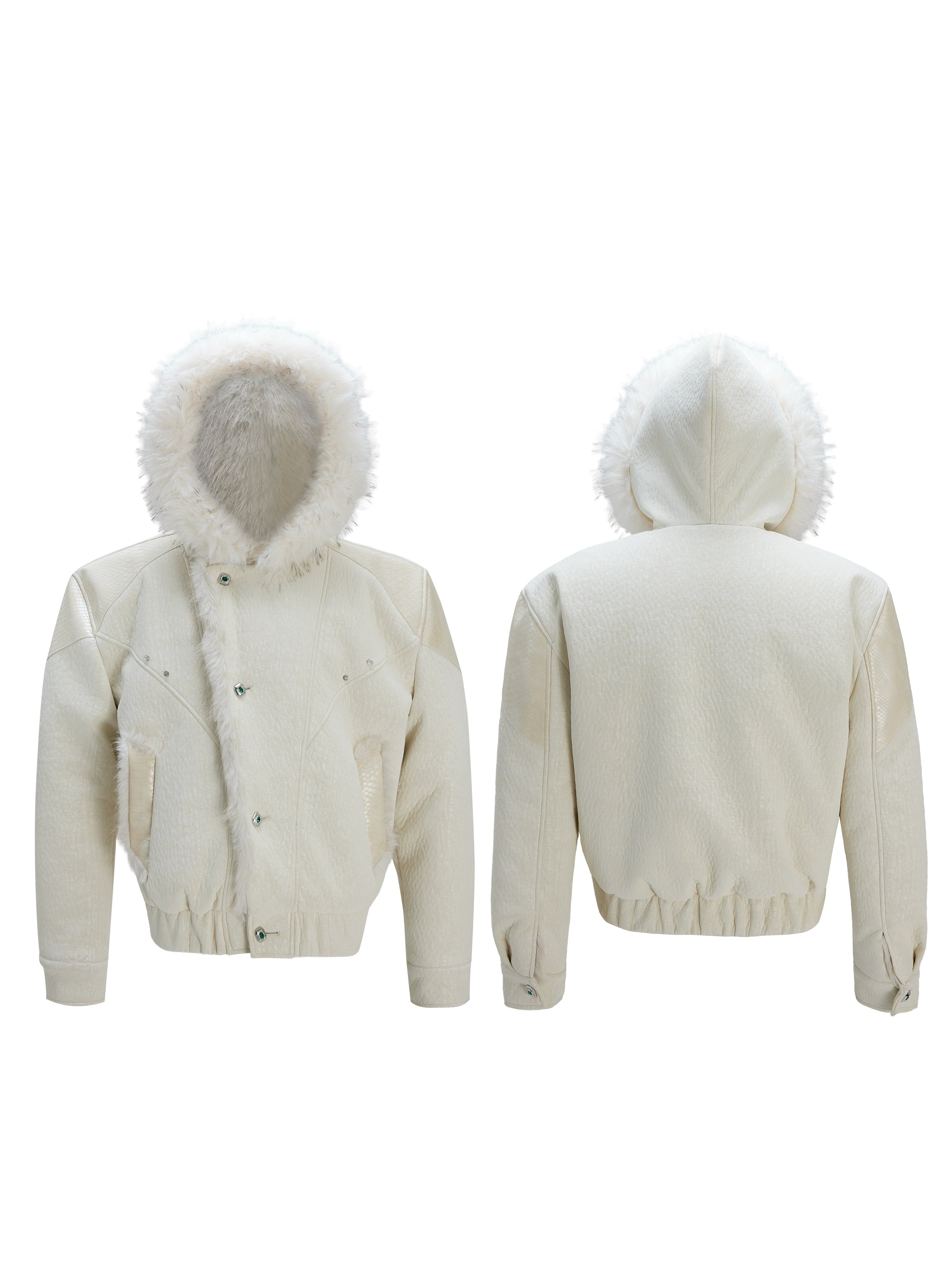 Faux Fur Lined Hooded Bomber Jackets