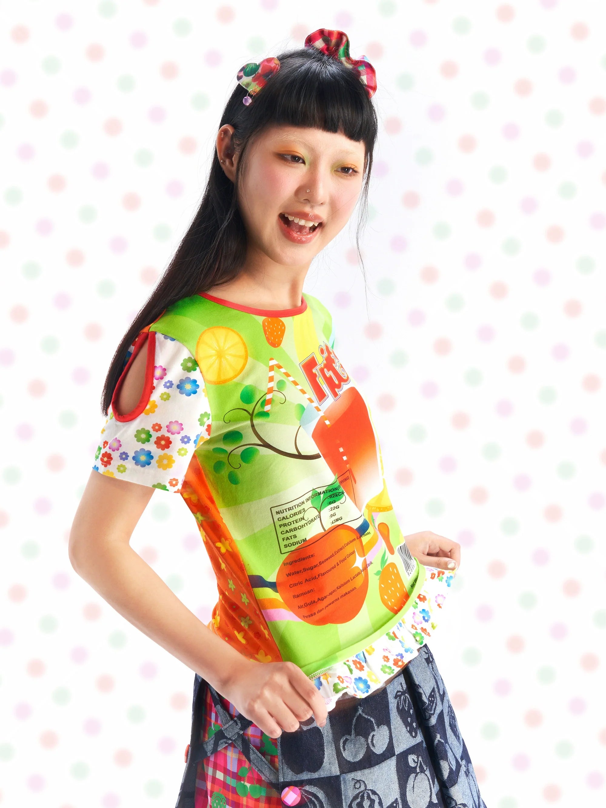 Fruit Juice Package Print T-shirt