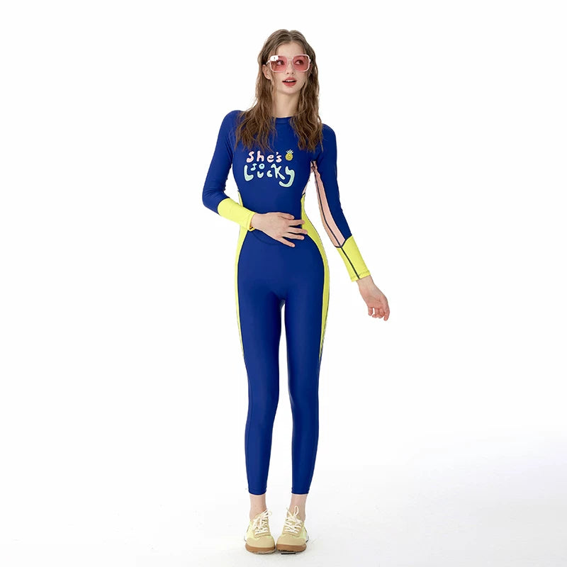 Neon Wave Power Swim Suit Jumpsuit
