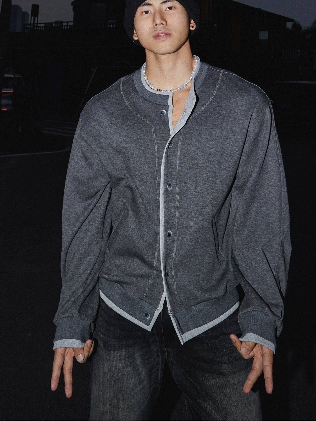 Shadowline Varsity Snap Cardigan