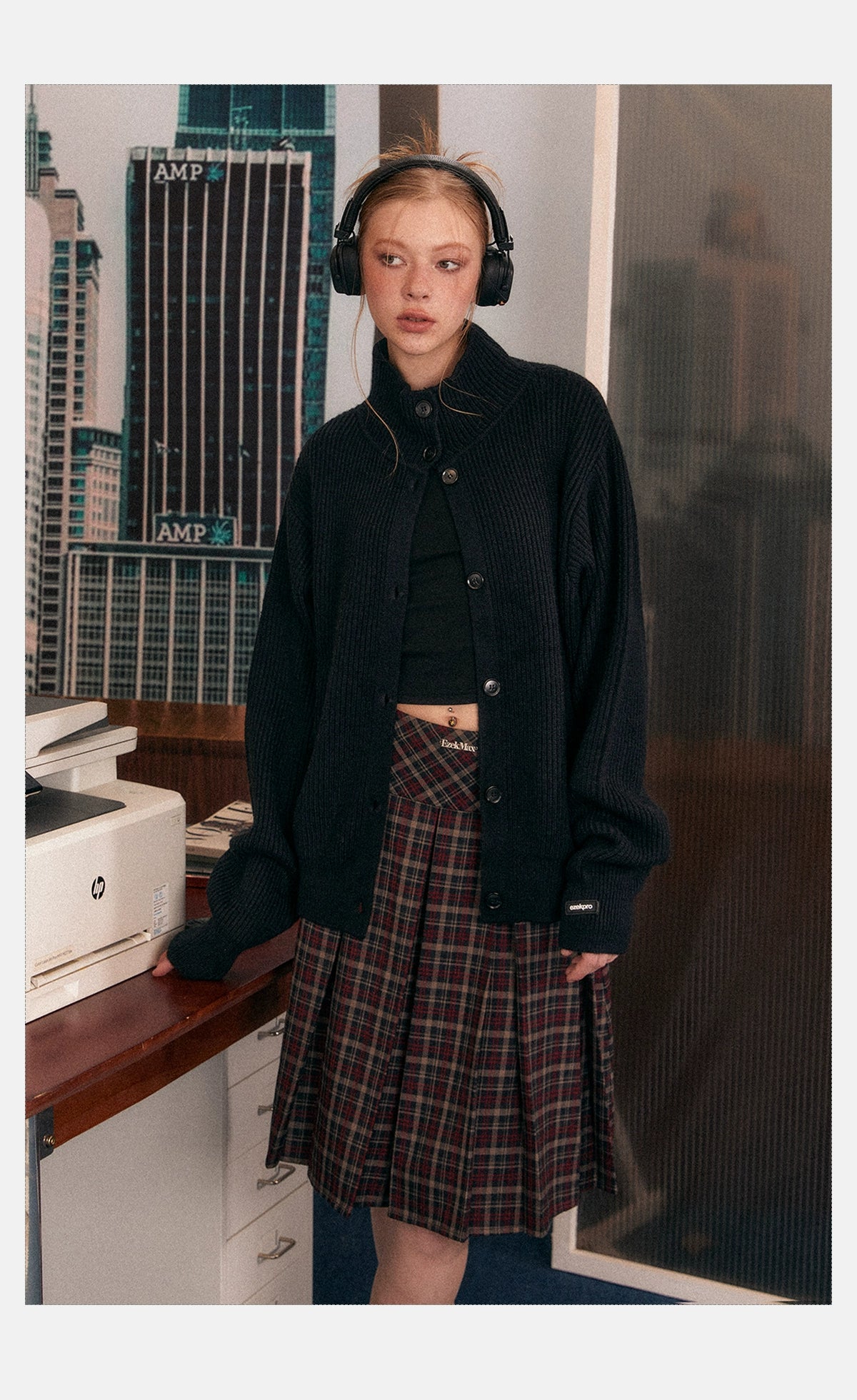 Ribbed Knit Texture Button-Up Cardigan