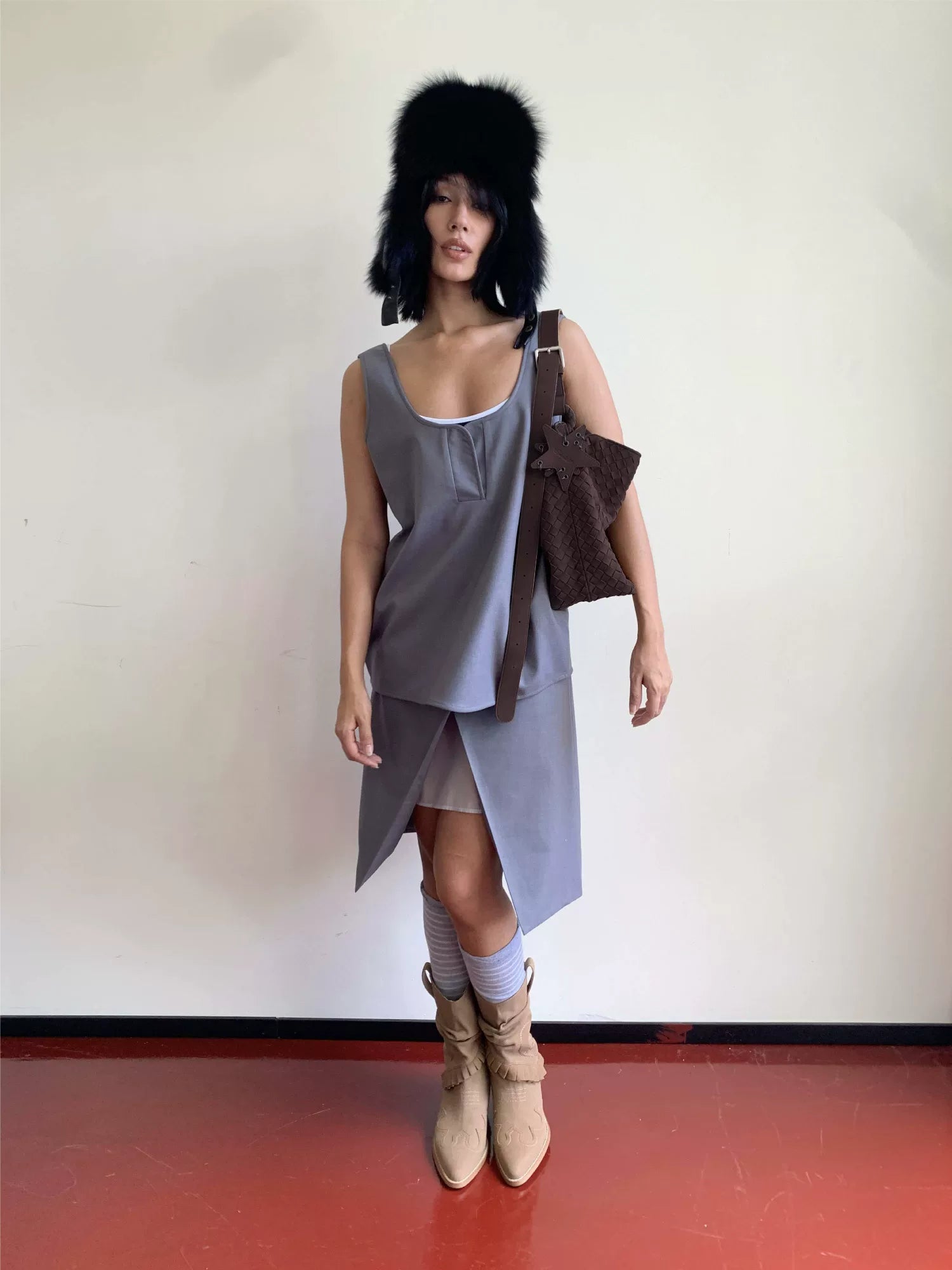 Suede Braided Star Shoulder Bag - view 1