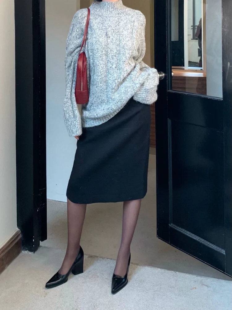 Retro Low-Waisted Pencil Skirt