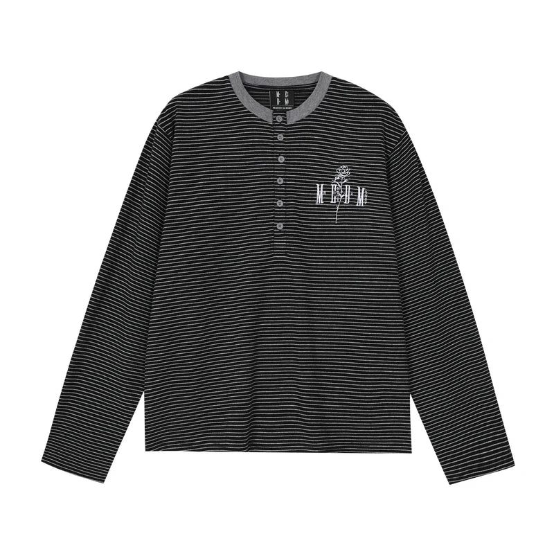 Striped Whisper Henley Long-Sleeve