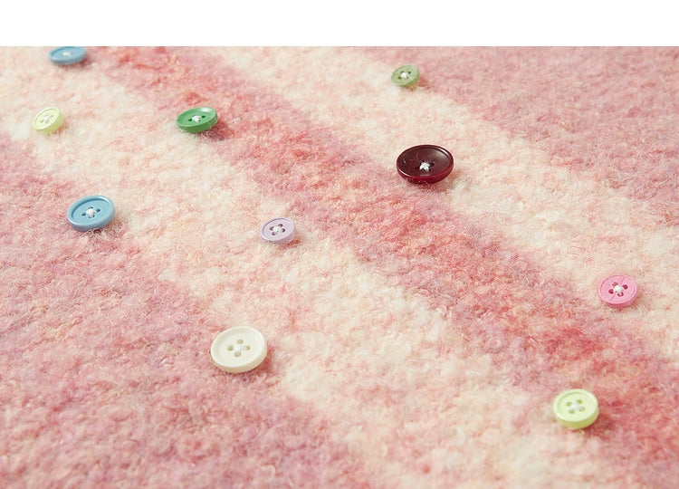 Suéter de mohair rosa rayado