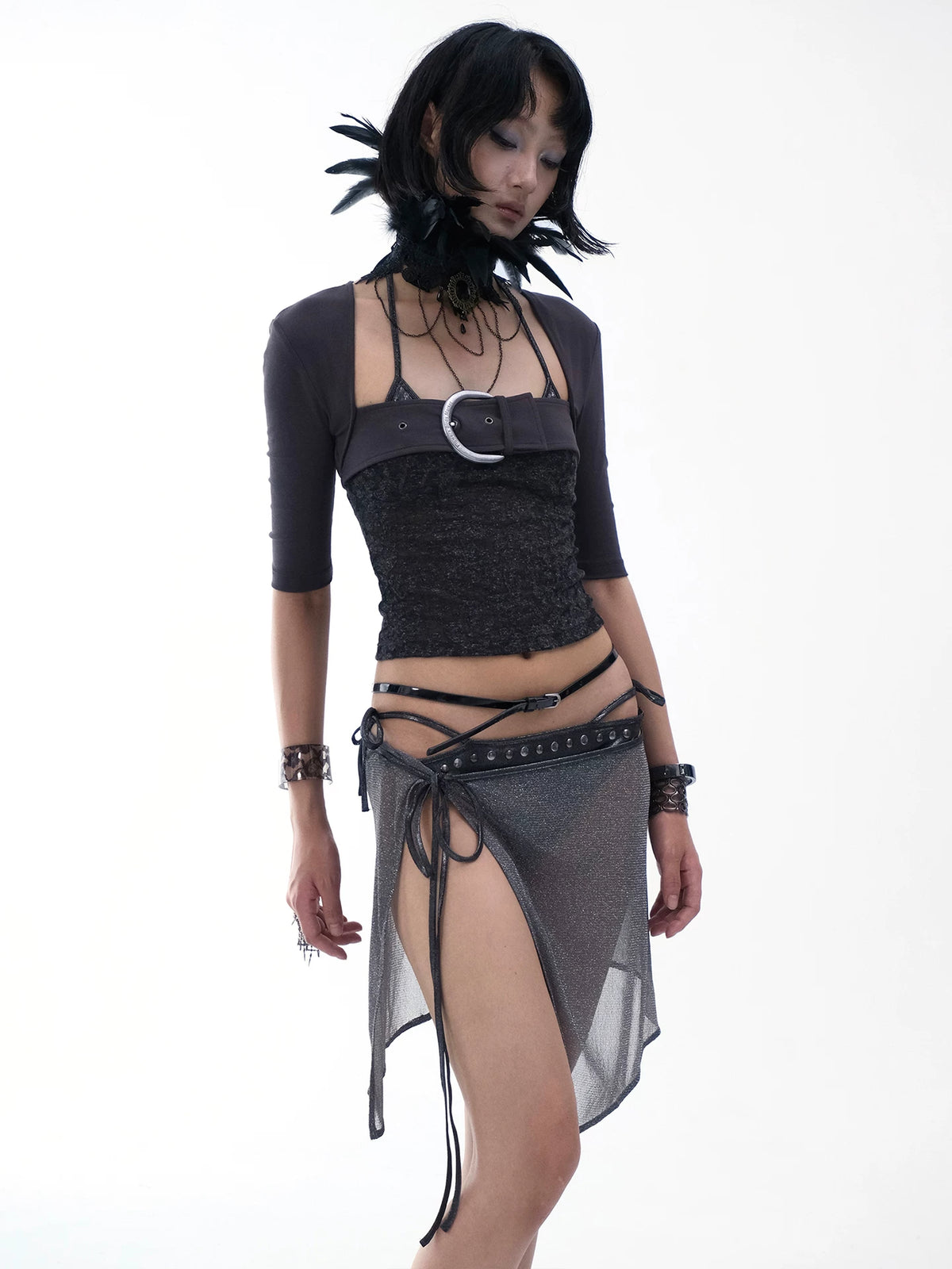 Vesper Buckle Lace Corset Top
