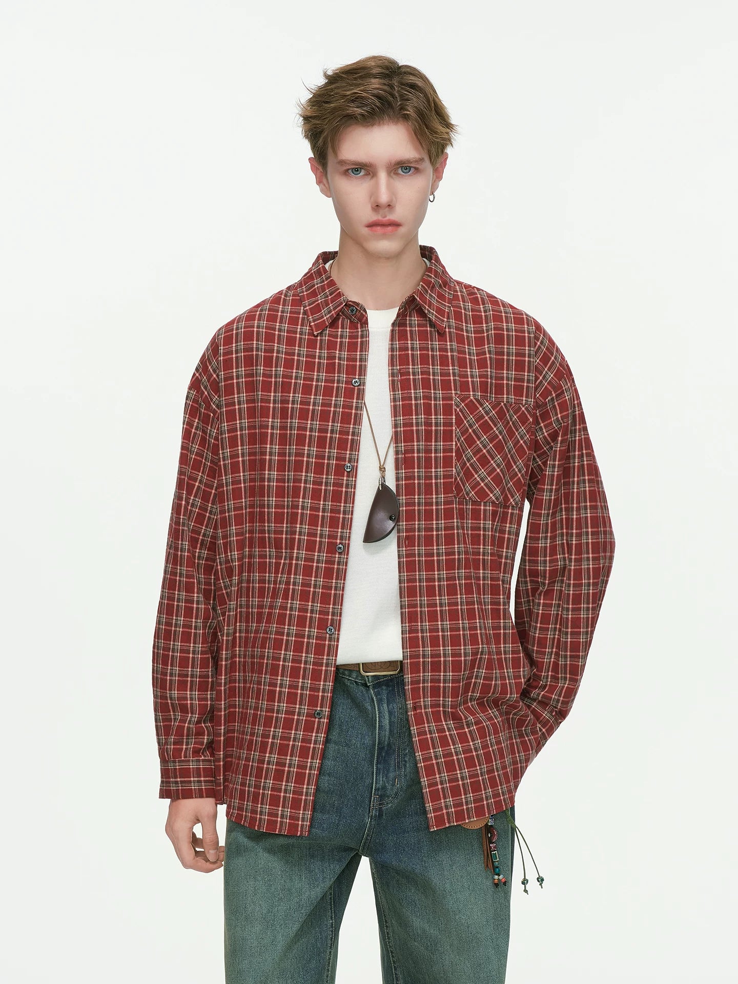 Rust & Coal Oversized Plaid Shirt