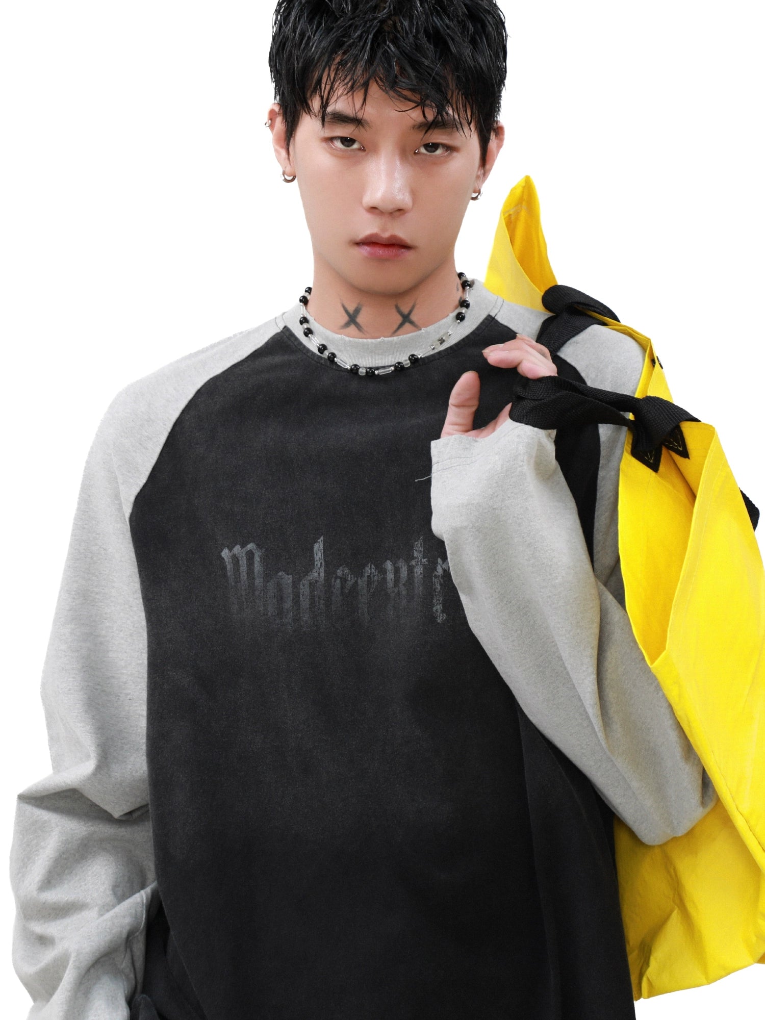 Shadow Panel Contrast Raglan Tee