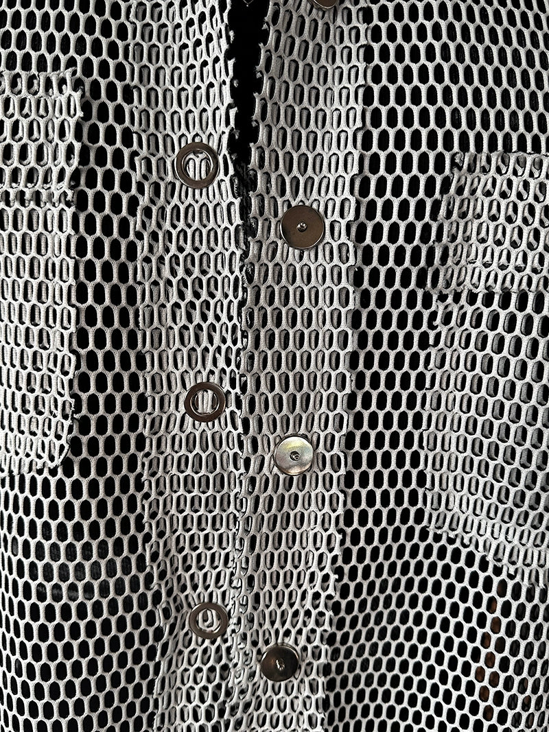 Mesh Button-Up Shirt