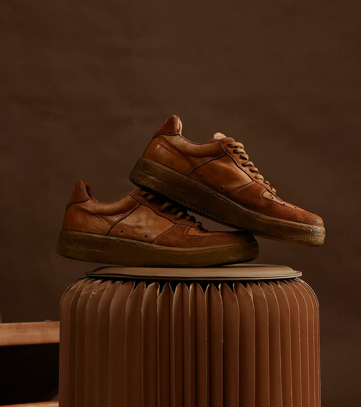 Heritage Distressed Leather Sneakers